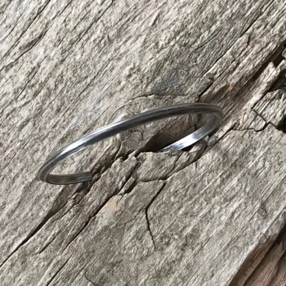 Sterling Silver Pyramid Open Cuff Bangle Bracelet